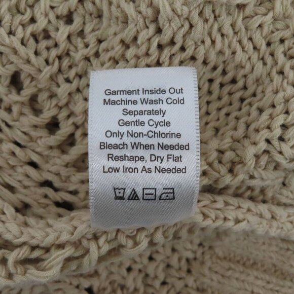 Coldwater Creek Women Medium 10-12 Beige Knit Open Front Sleeveless Sweater Top - Picture 9 of 11